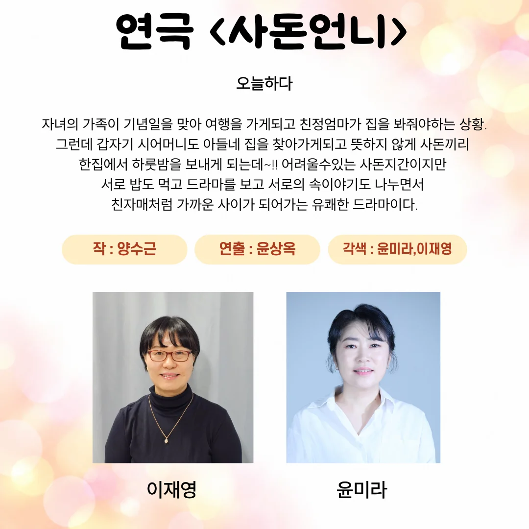 제26회 월드 2인극 페스티벌, 사돈언니 상세 안내 1